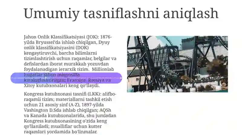 Universal Tasniflash Tizimlari 4