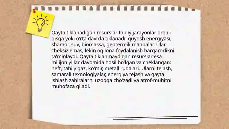 Tabiiy resurslar va ulardan oqilona foydalanish 4