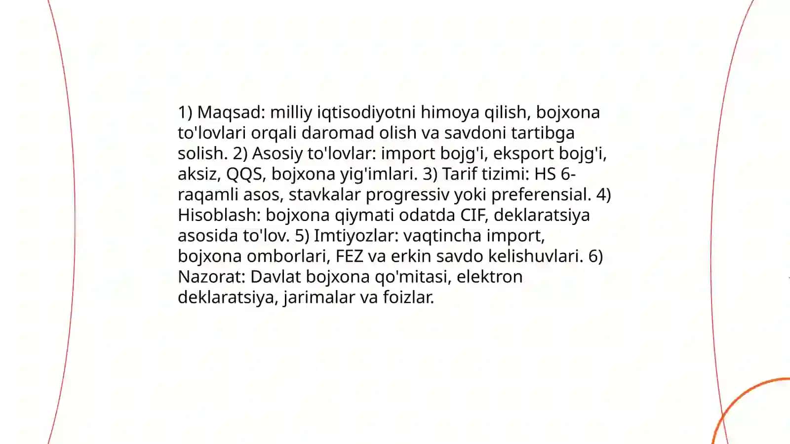 O'zbekiston Respublikasi bojxona siyosati 4