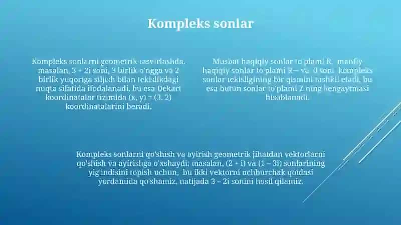 Kompleks sonlarni qo'shish va ayirishning geometrik tasviri 4