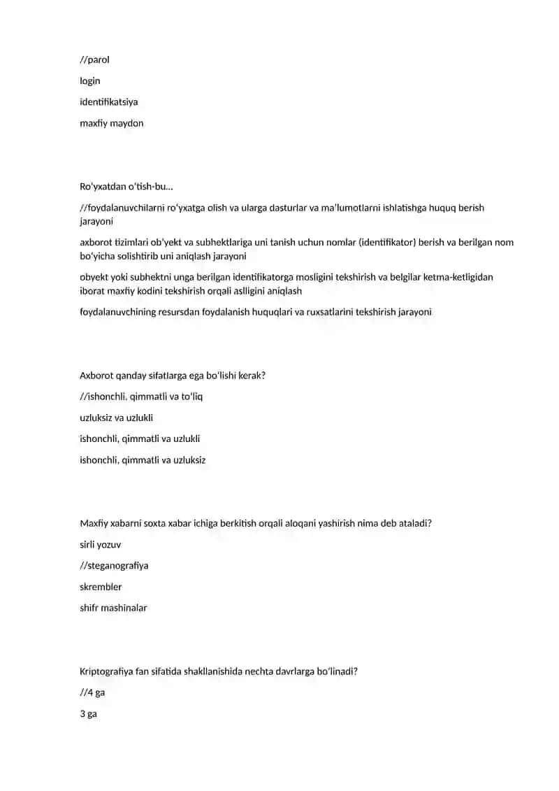 Axborot xavfsizligi va kriptografiya 4