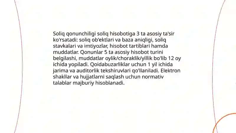 Soliq hisobotining to'g'ri yuritilishi va auditorlik tekshiruvi vositasi nazorati 4