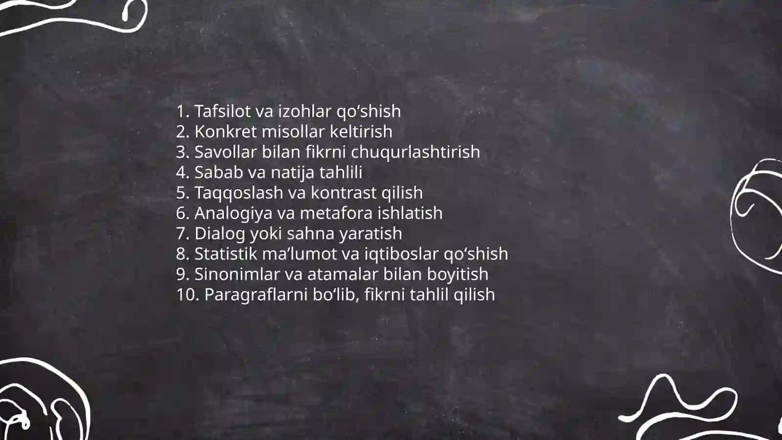Yozma matnni kengaytirish va qisqartirish 4