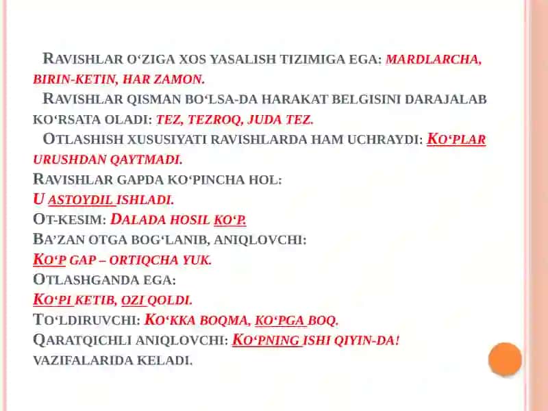Ravish so‘z turkumi 4