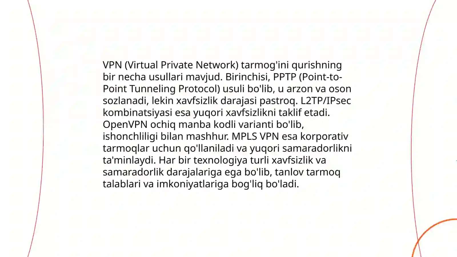 VPN tarmog’ini qurish usullari va protokollari 4