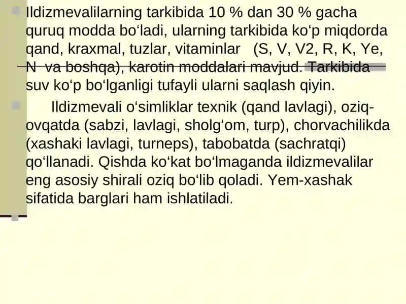 Ildizmevalilar ahamiyati 4