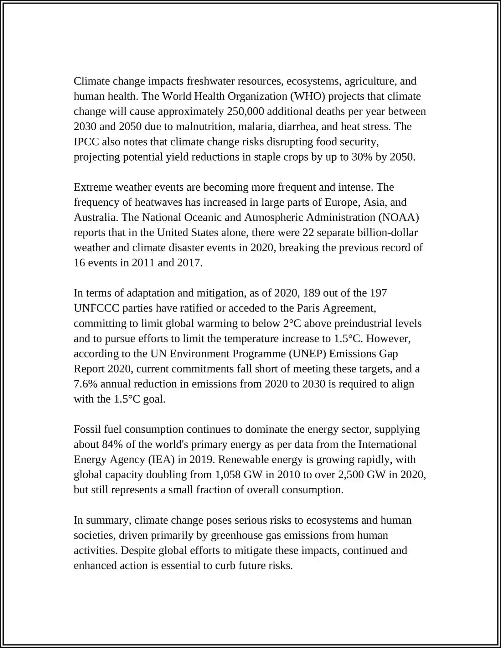 MUSTAQIL ISH: Climate Change 4