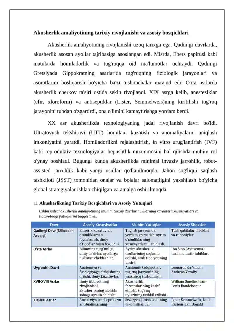 Akusherlik amaliyotining rivojlanishi va diagnostikasi 4