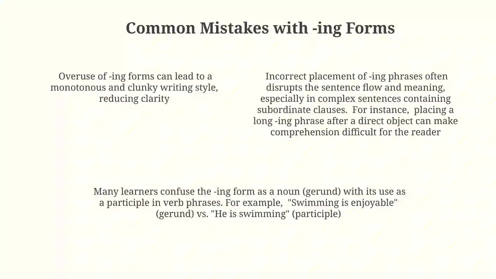 The -ing Form as a Part of a Verb Phrase 4