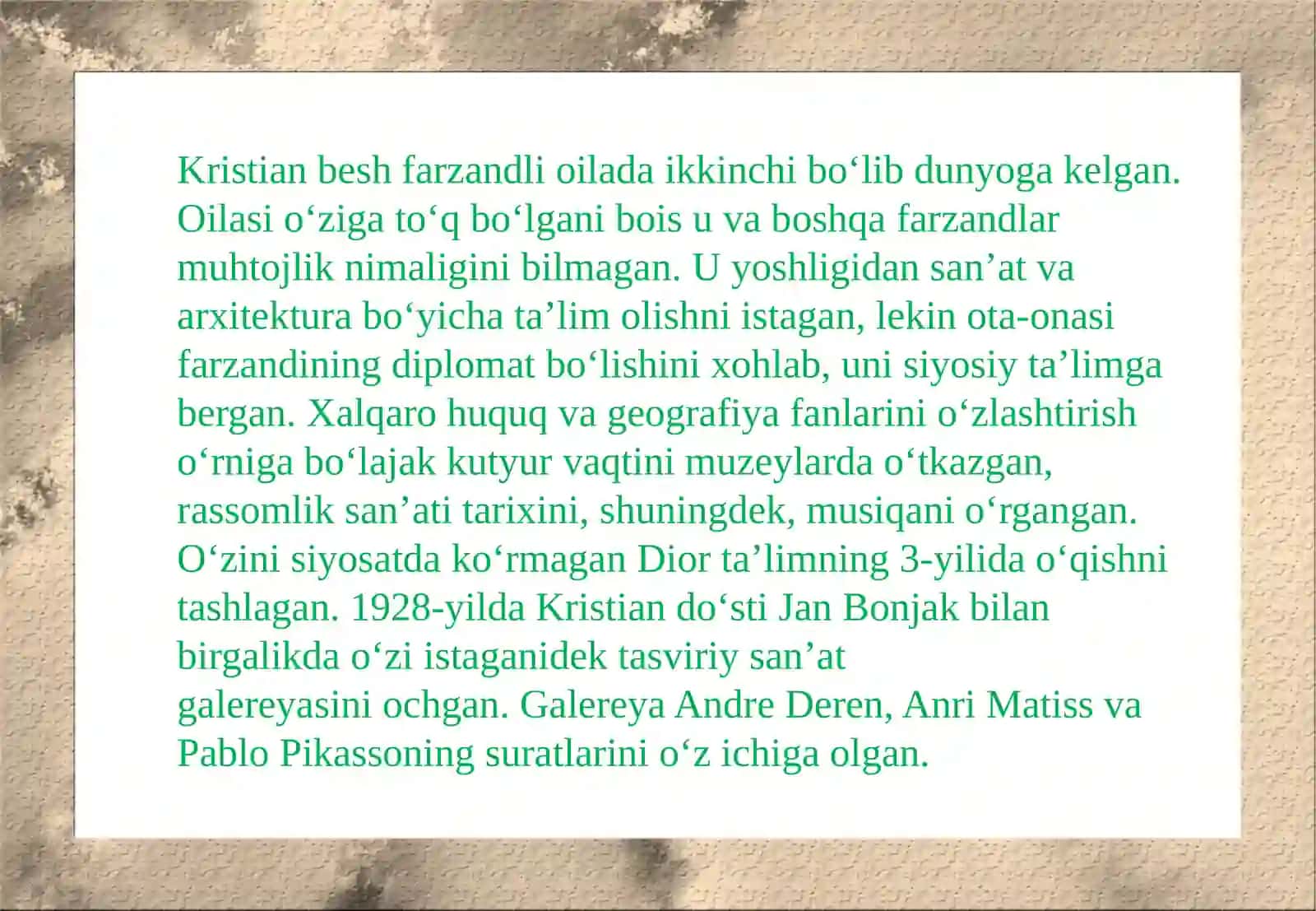 DIOR BRENDI mavzusida slayd 4