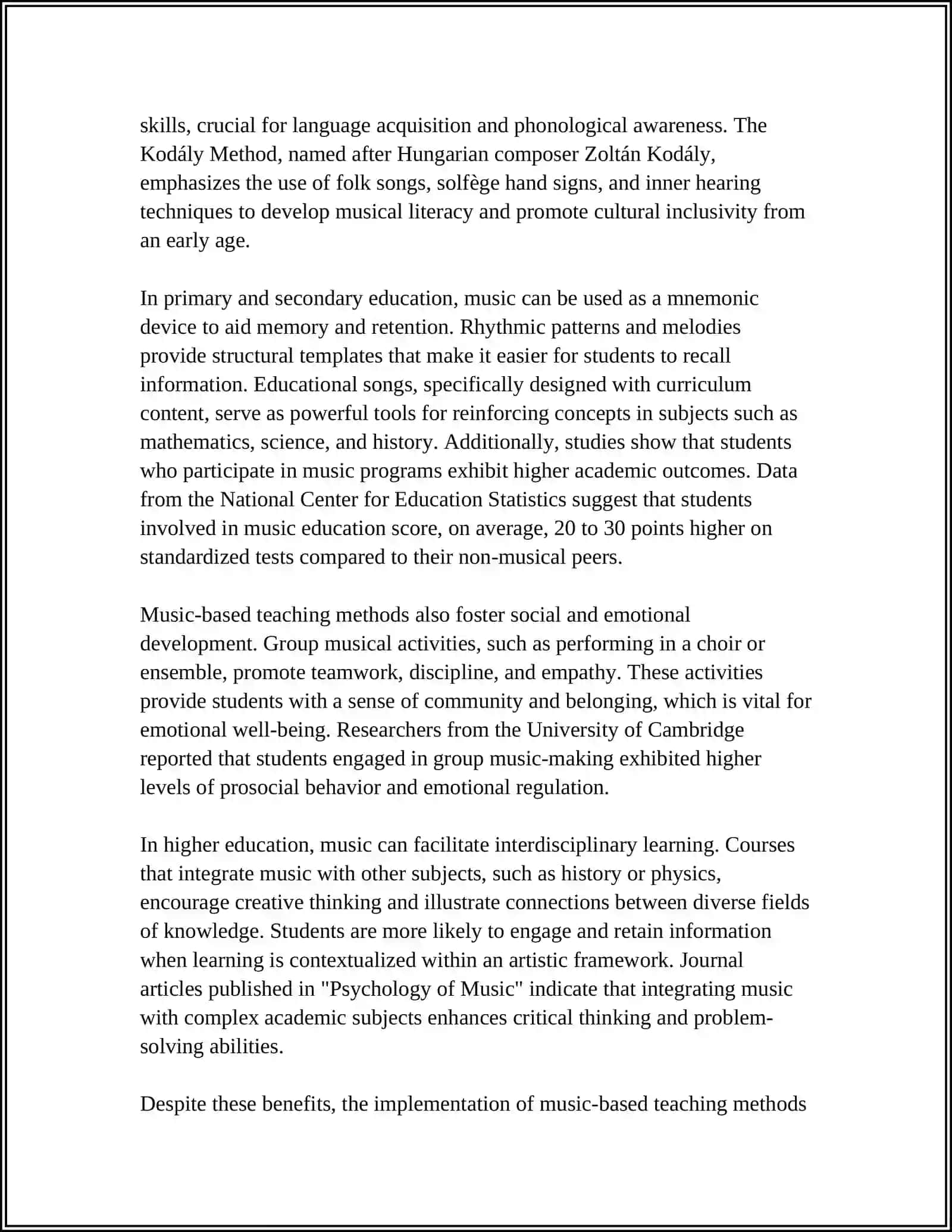 GENERAL INFORMATION ABOUT TEACHING METHOD BASED ON MUSIC AND SONGS 4