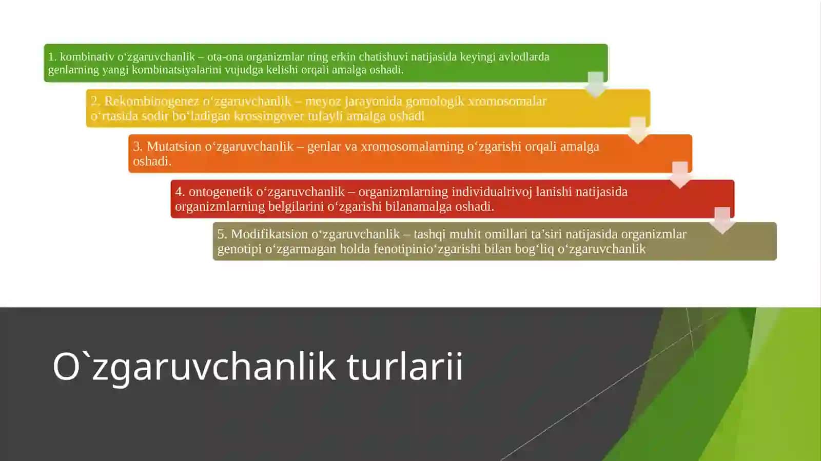 O‘zgaruvchanlik 4
