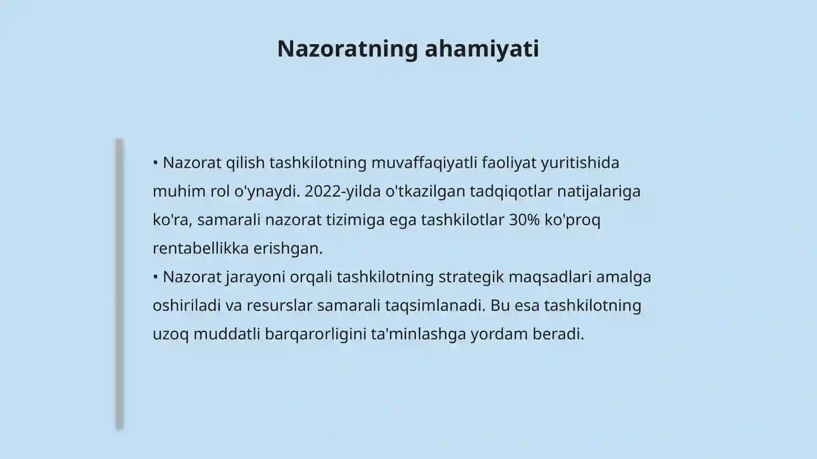 Nazorat qilishning usul va uslublari 4