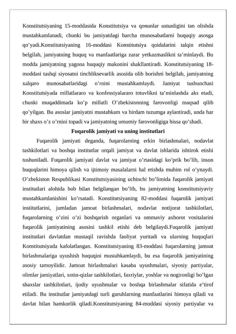 O’zbekiston Respublikasining Konstitutsiyasi 4