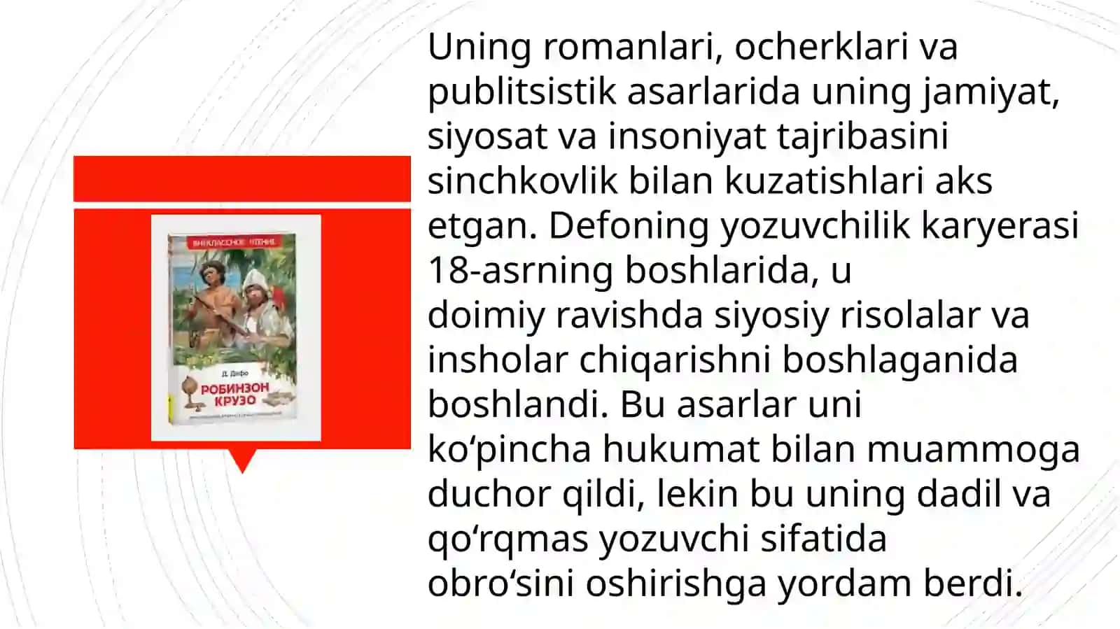 "Robinzon Kruzo" romanida ma'rifat g'oyasi 4