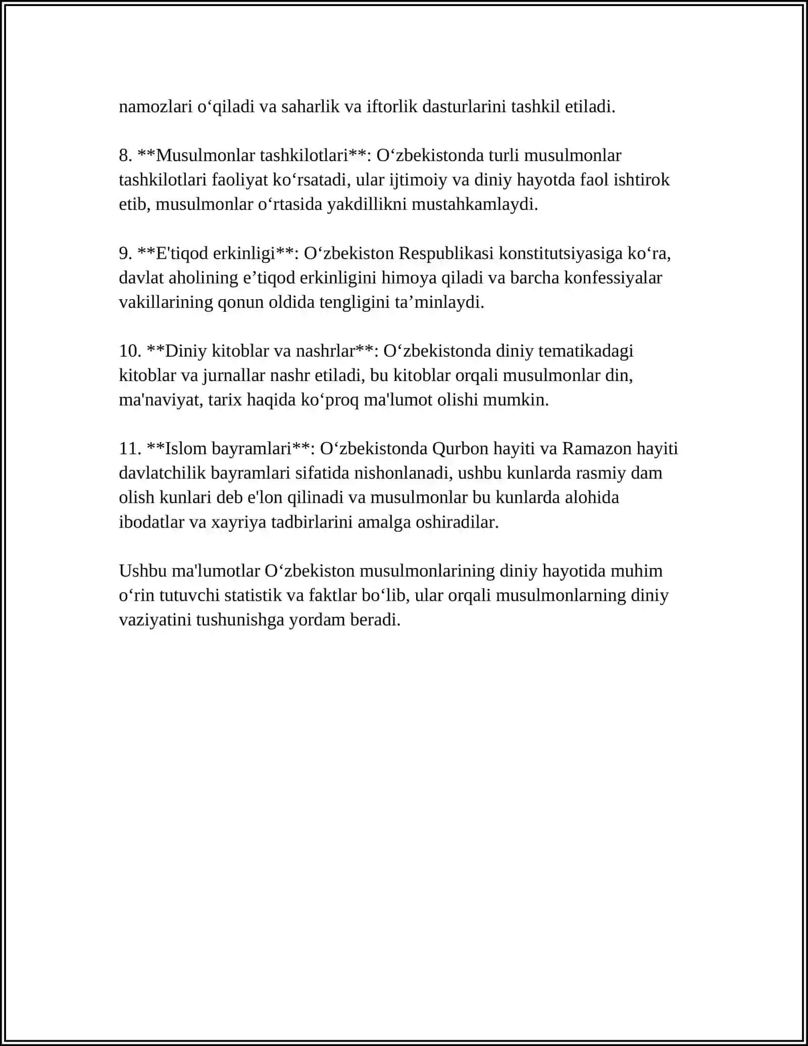 OZBEKISTON MUSULMONLAR IRODASI FAOLIYATI 4