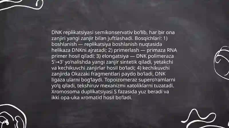 Irsiyat xromosoma jarayoni 4