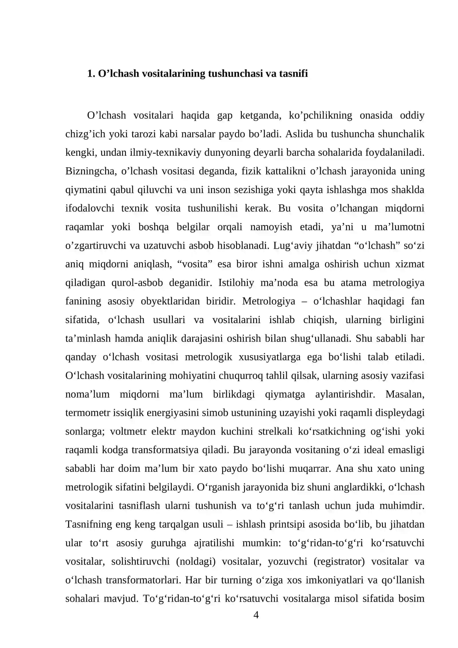 O’lchash vositalari va ularning mеtrologik xususiyati 4