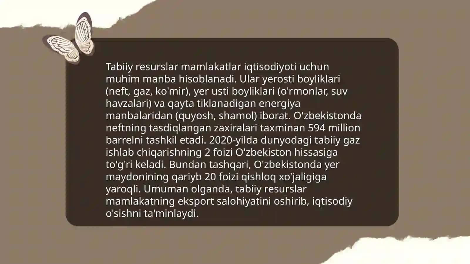 Tabiiy resurslar va ularning klassifikatsiyasi 4