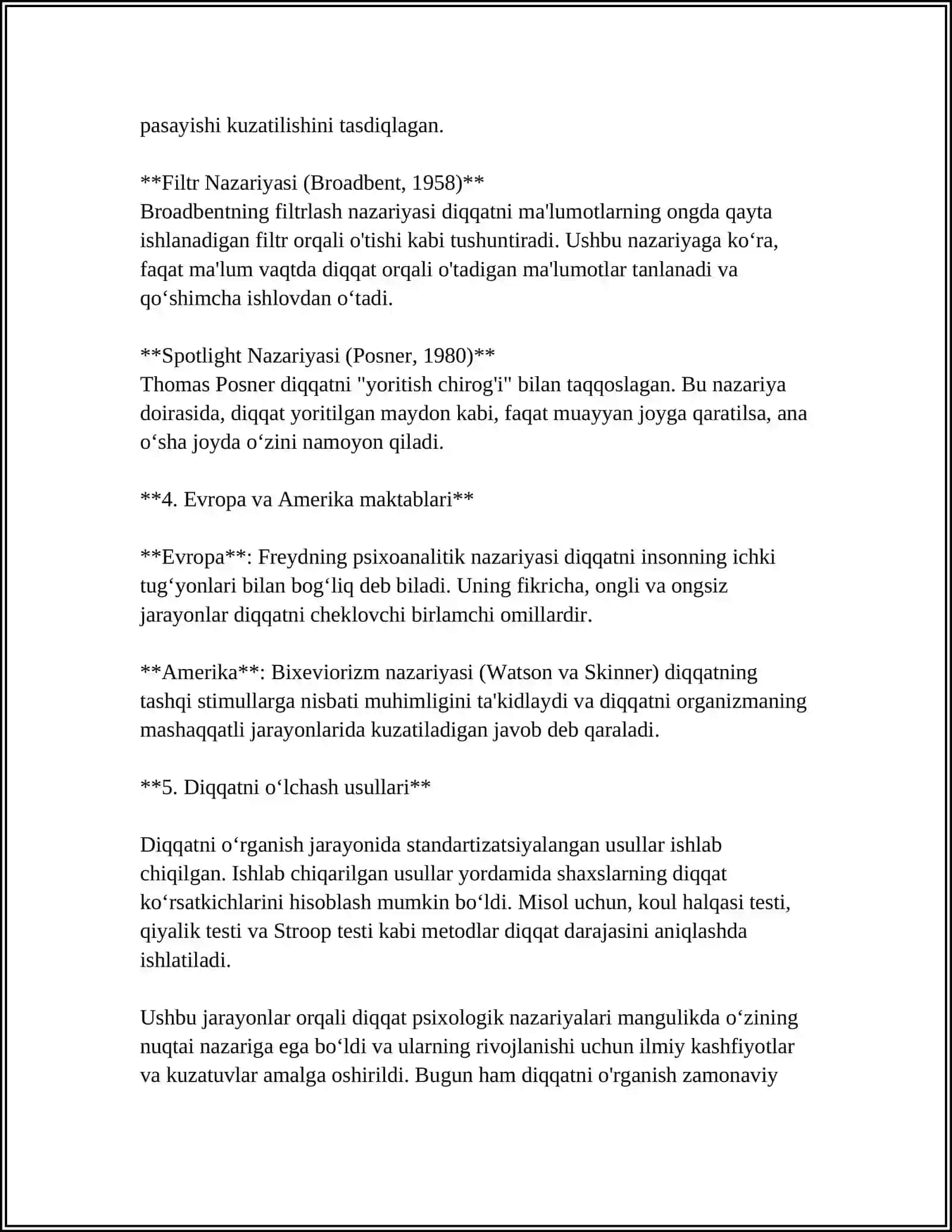DIQQATNING PSIXOLOGIK NAZARIYALARI 4