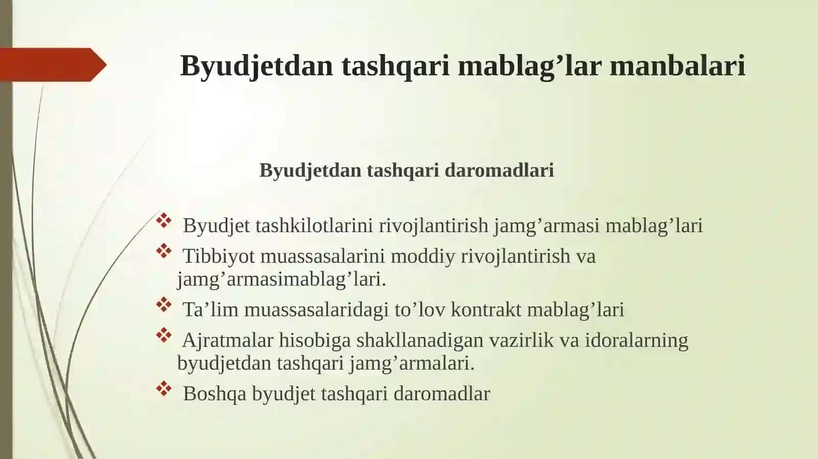 Byudjet tashkilotlarida mablag’lari. Maktab byudjeti 4