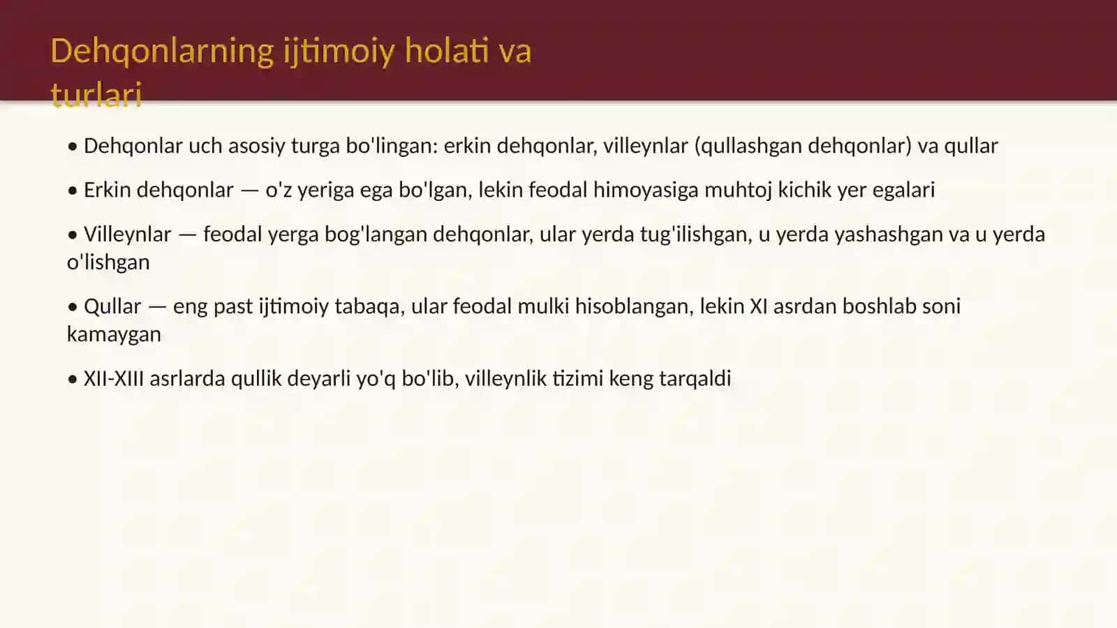 XI-XV asrlarda Fransiya dehqonlarining ahvoli 4