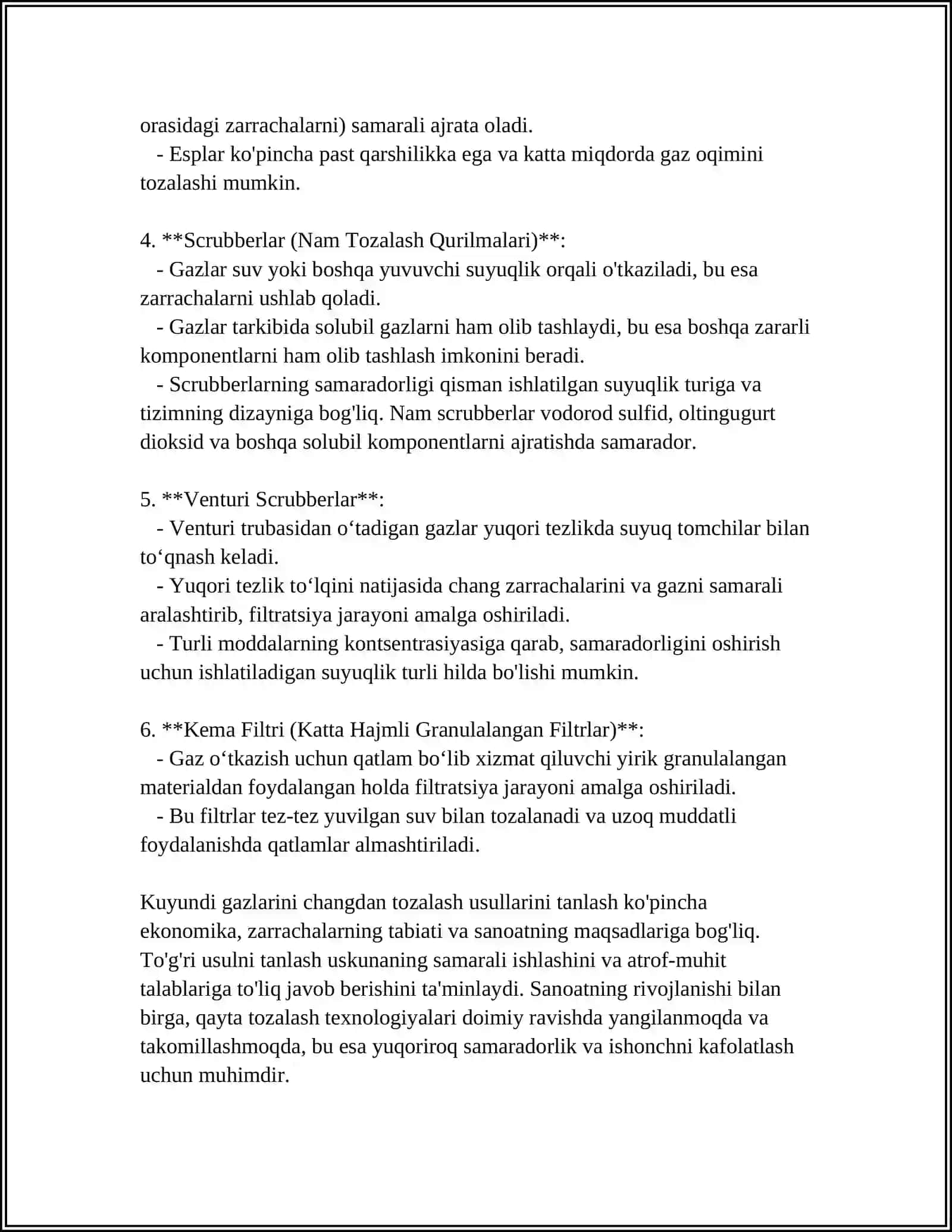 Kuyundi Gazlarini Changdan Tozalash Usullari 4