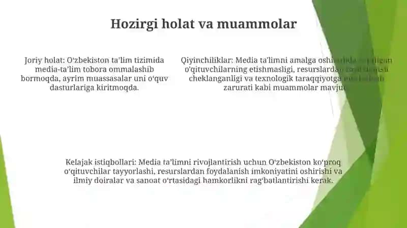 Oʻzbekiston TaʼLim Tizimida Media TaʼLimning OʻRni 4