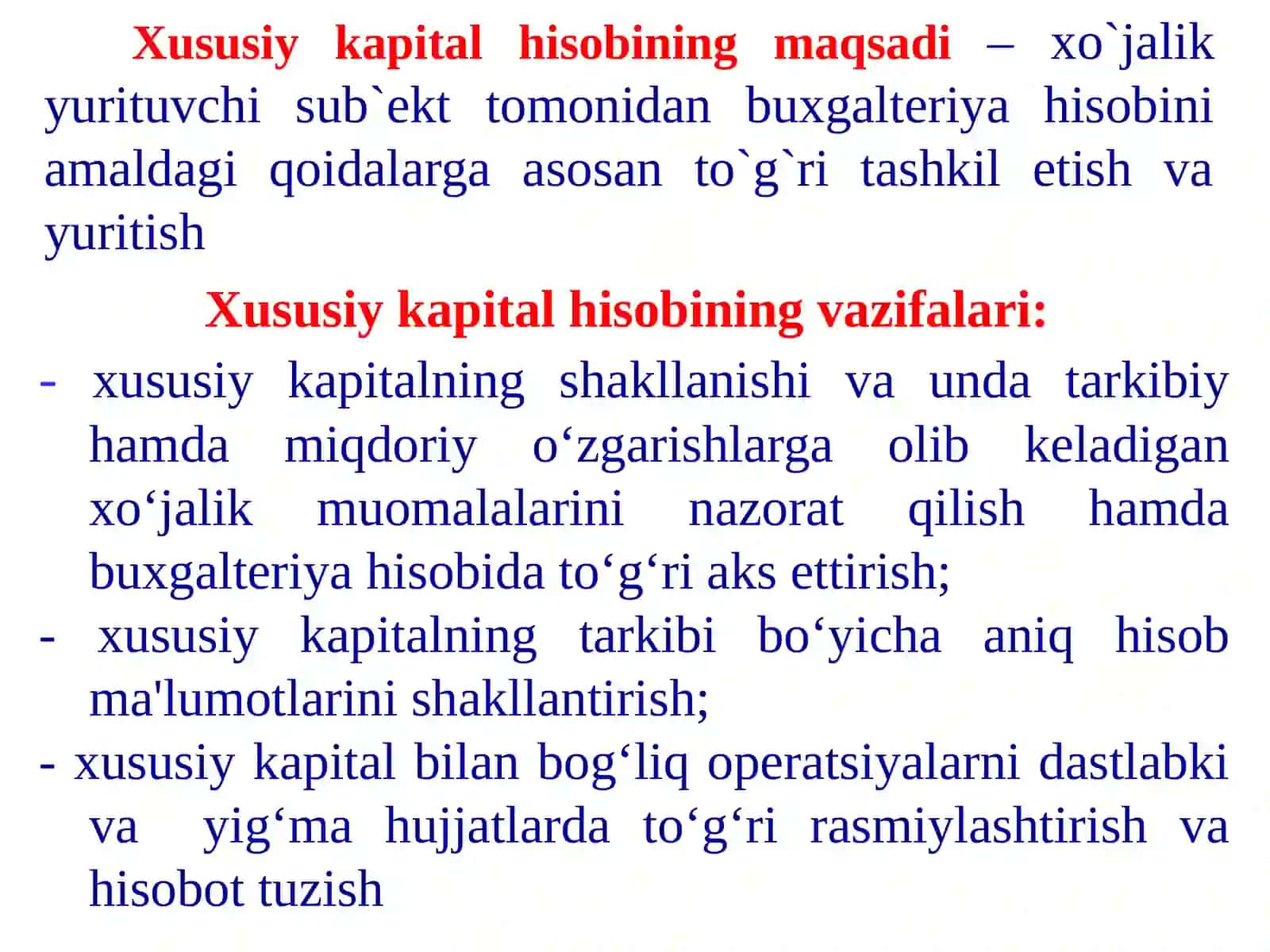 Xususiy Kapital Hisobi 4