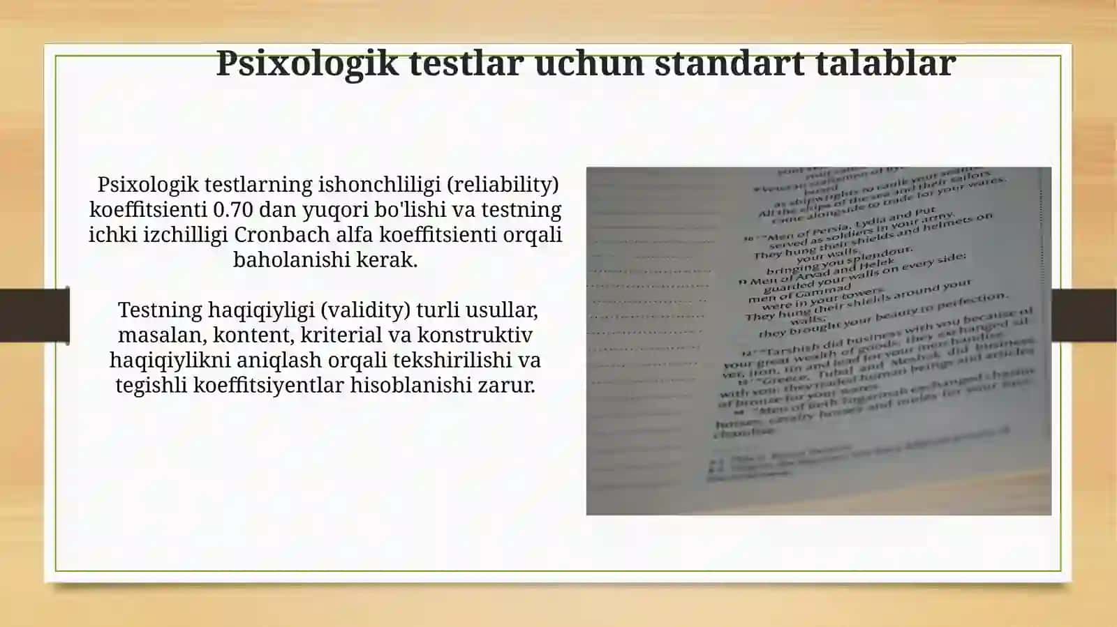 Psixologik testlarga standart talablar 4