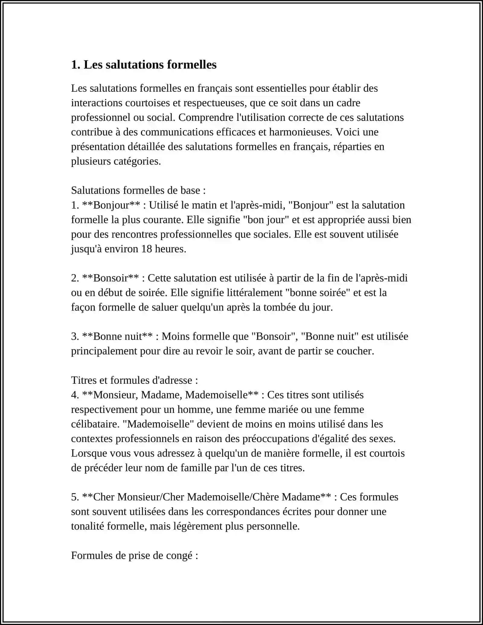 REFERAT - LES SALUTATIONS ET LES RÈGLES DE POLITESSE DANS LES LANGUES ÉTRANGÈRES 4