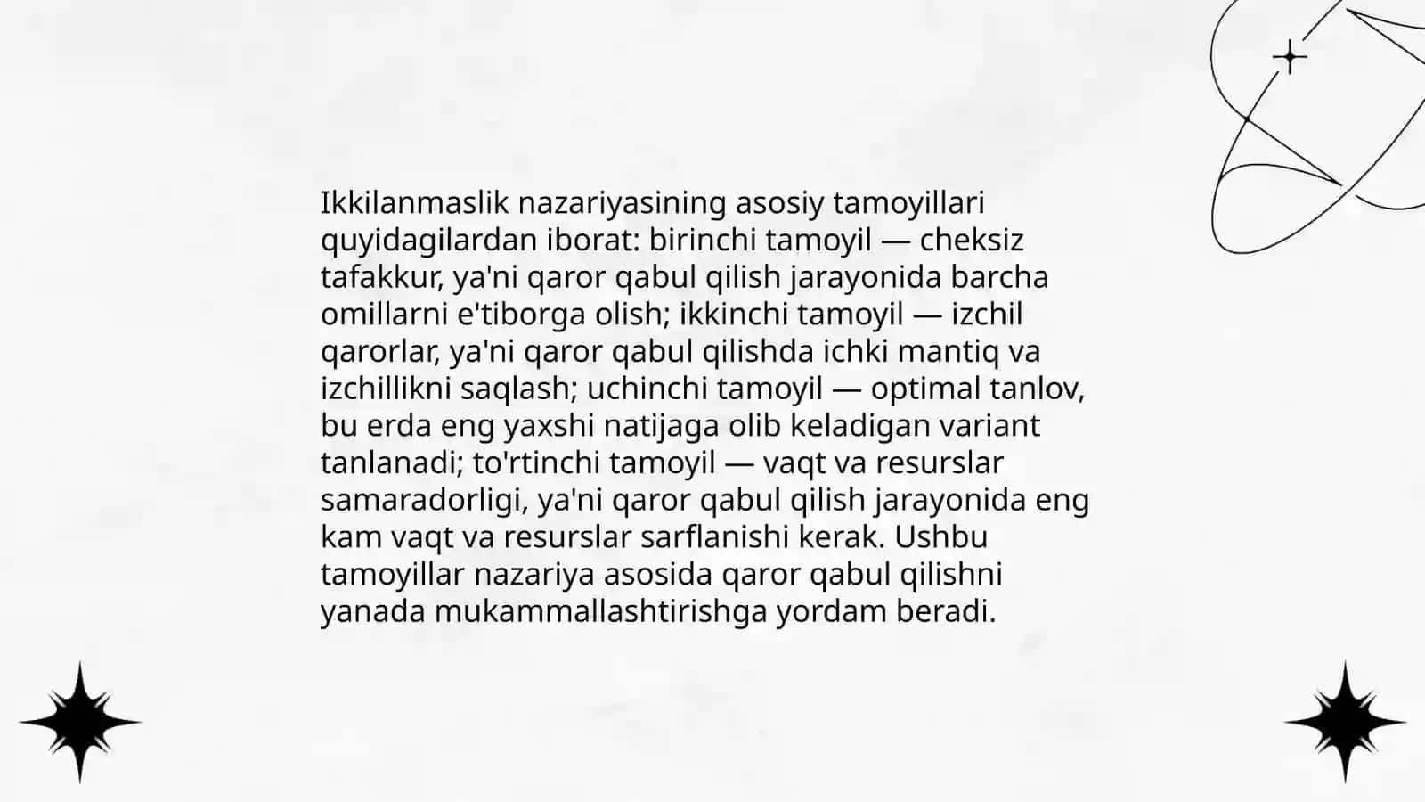 Chiziqli dasturlashda ikkilanmaslik nazariyasi 4