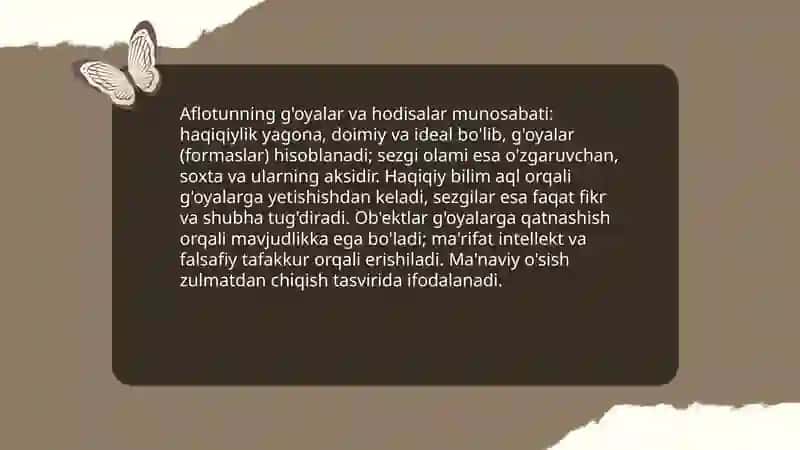 Aflotunning falsafiy qarashlari 4