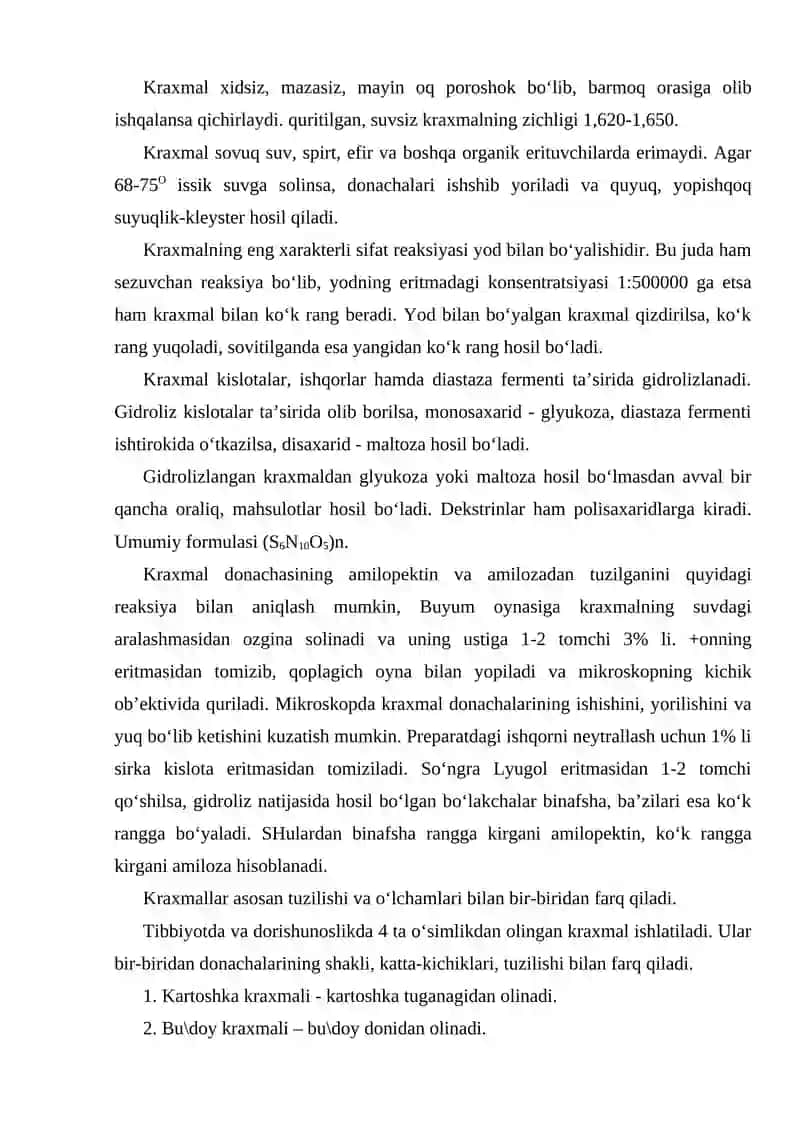 Polisaxaridlar va ularning xususiyatlari 4