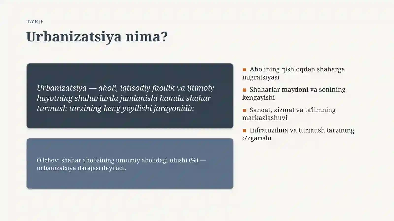 DEMOGRAFIYA VA SHAHARSOZLIK • #836425 4