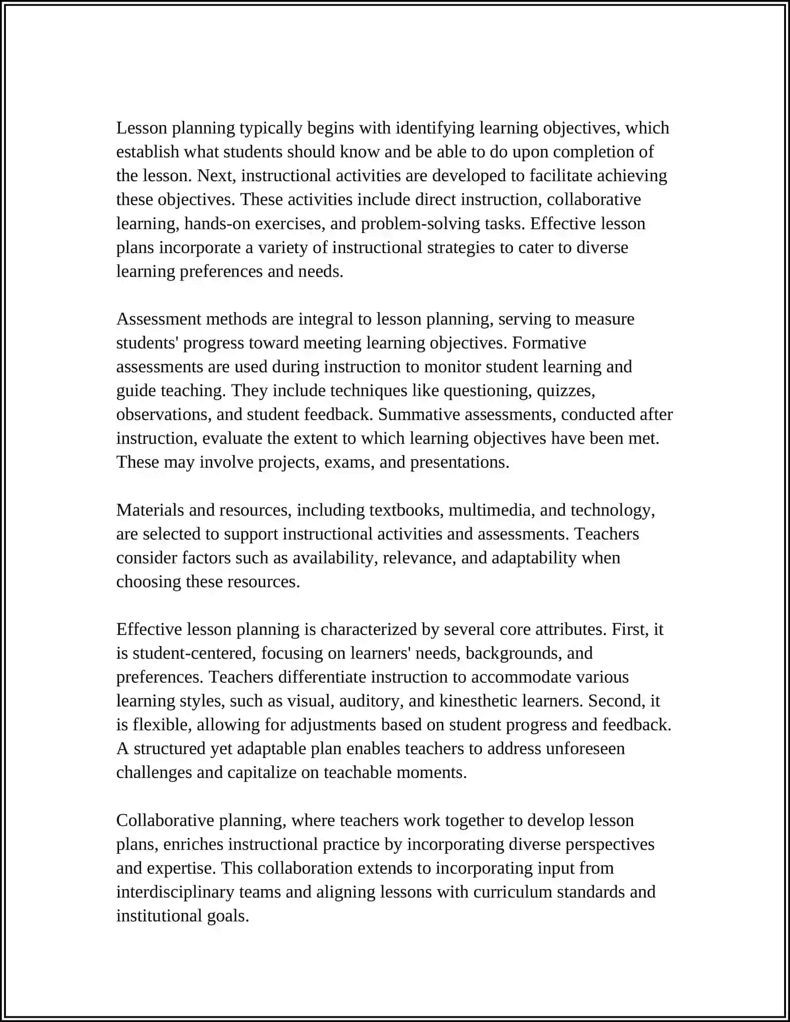 Lesson Planning and Learning Objectives 4