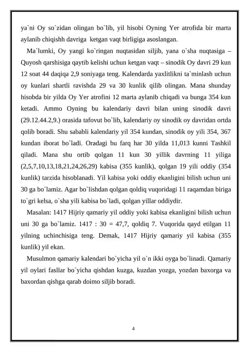 Musulmonlar kalendari 4