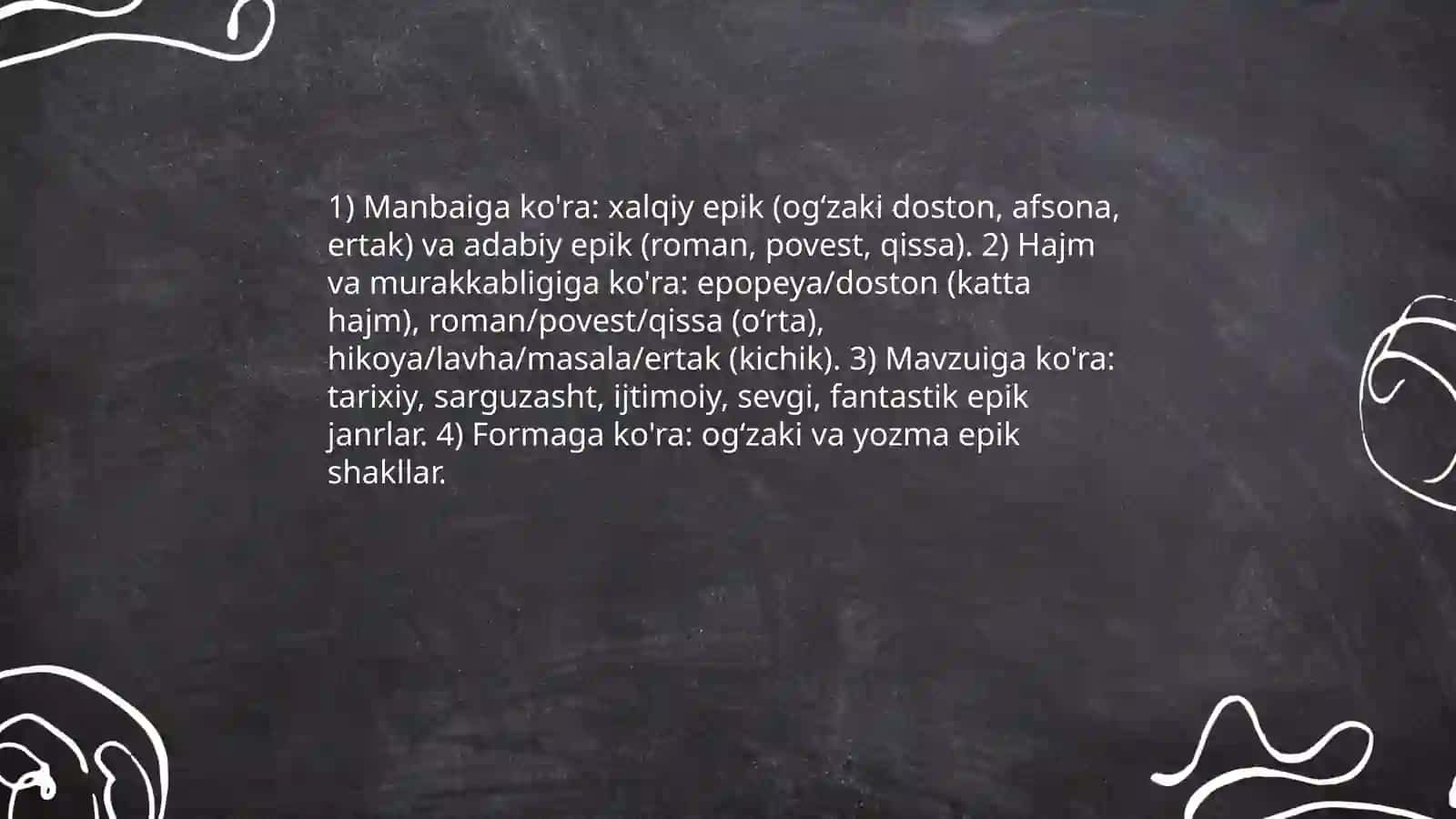 Epik tur va uning janrlari 4