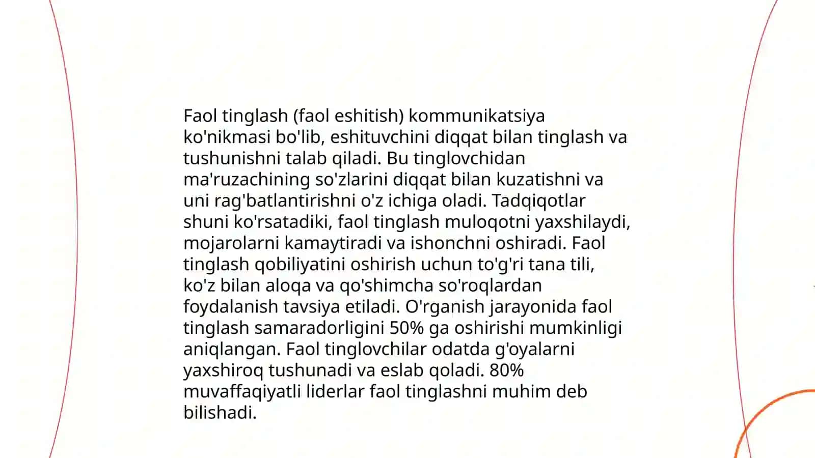 Soft skills-moslashuvchan fikrlash, kreativlik. Ma'lumotlarning mantiqiy tuzilishi. Axborotni bir turdan boshqasiga o'tkazish (grafik, matnli va boshqalar) 4