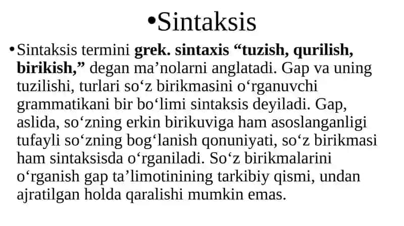 Sintaktik aloqa, sintaktik birliklar 4