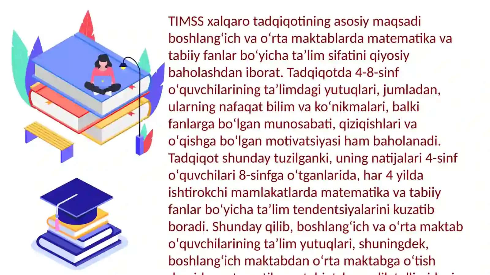 TIMSS xalqaro baholash dasturida matematik savodxonlikni baholash 4