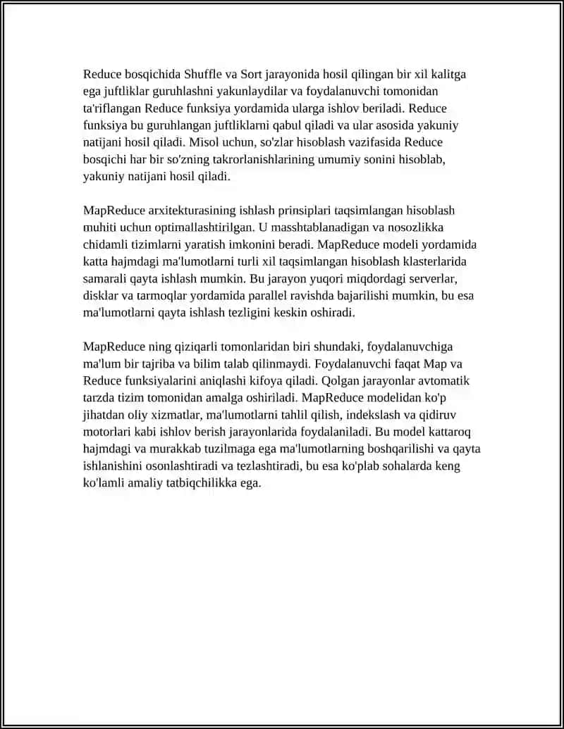 TAQSIMLANGAN MA'LUMOTLARNI QAYTA ISHLASH 4