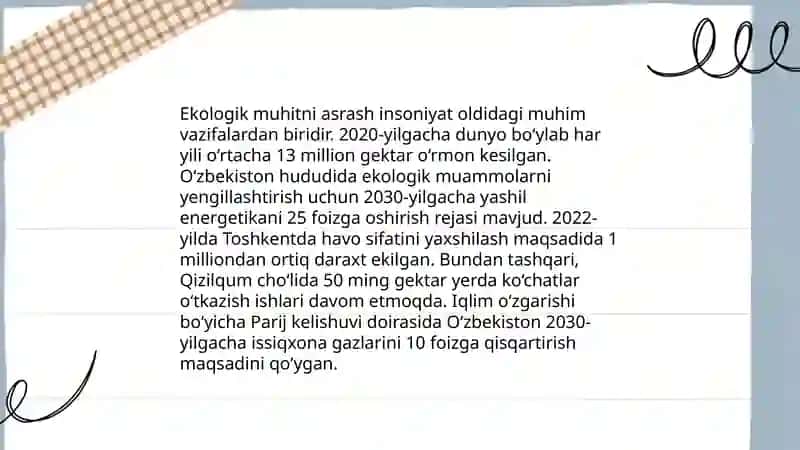 Tabiatga toʻgʻri munosabatni tarbiyalash 4