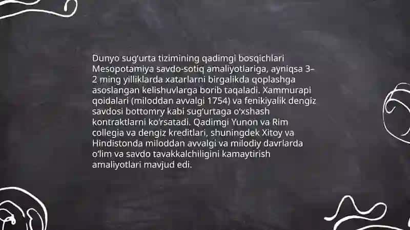 Sug'urta kompaniyalari va uning tarixi 4