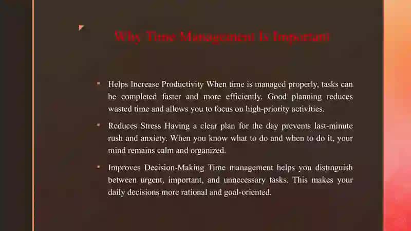 THE IMPORTANCE OF TIME MANAGEMENT 4