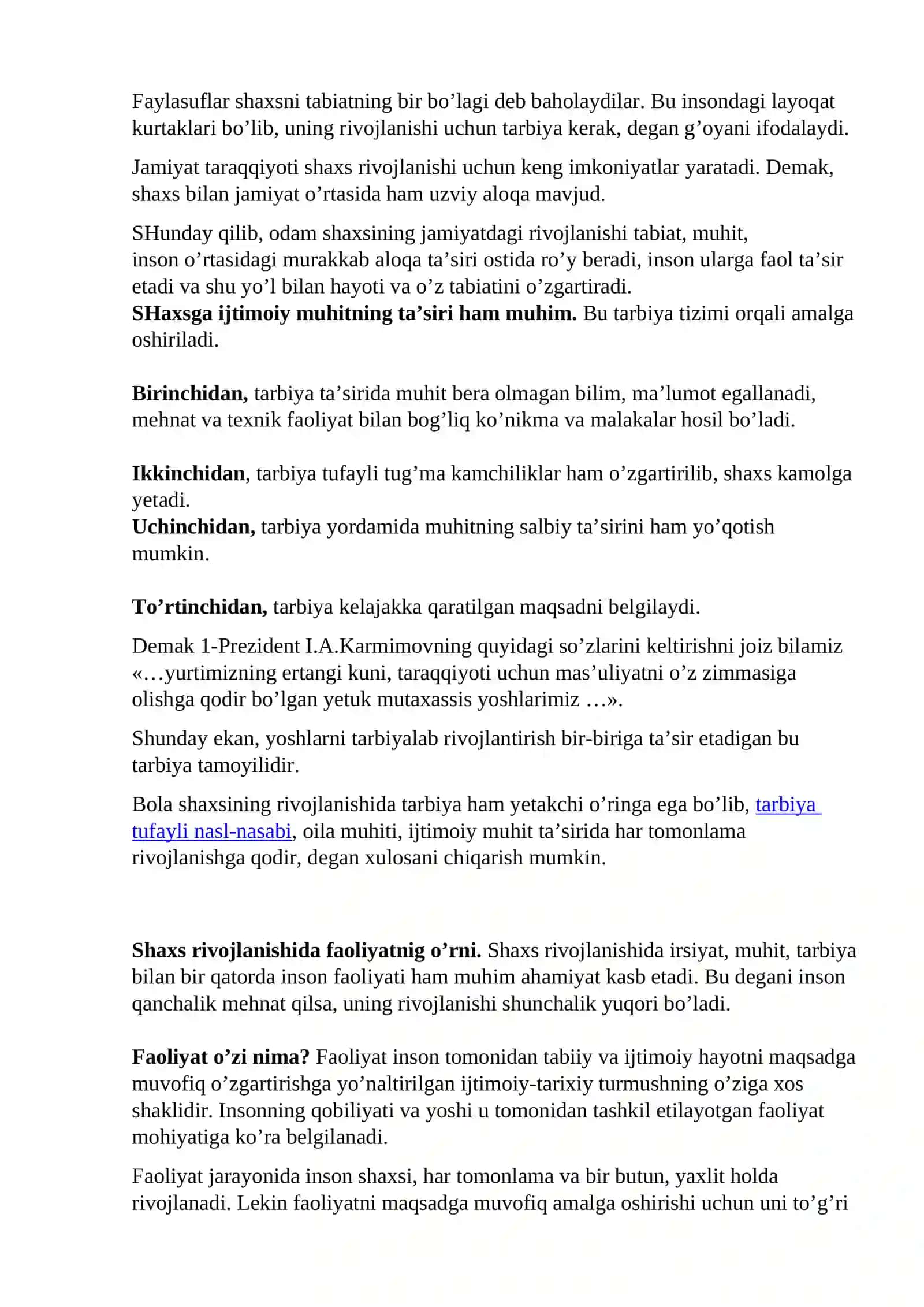 Bolalarning o`sish davrlari xususiyatlari 4