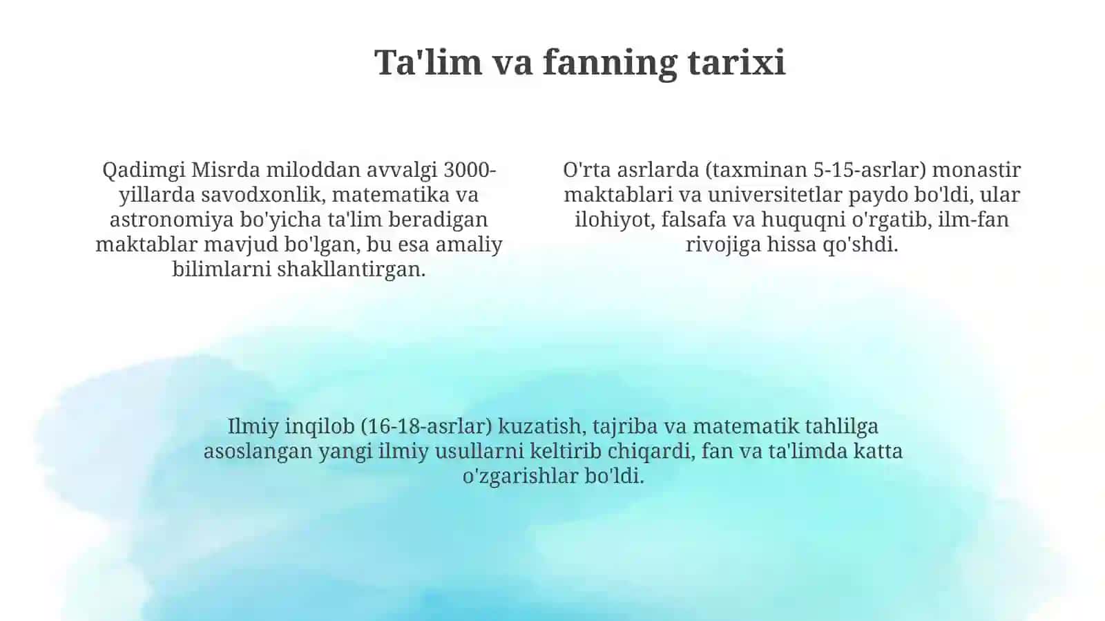 Ta'lim va fanning tarixiy ildizlari va evolyutsiyasi 4