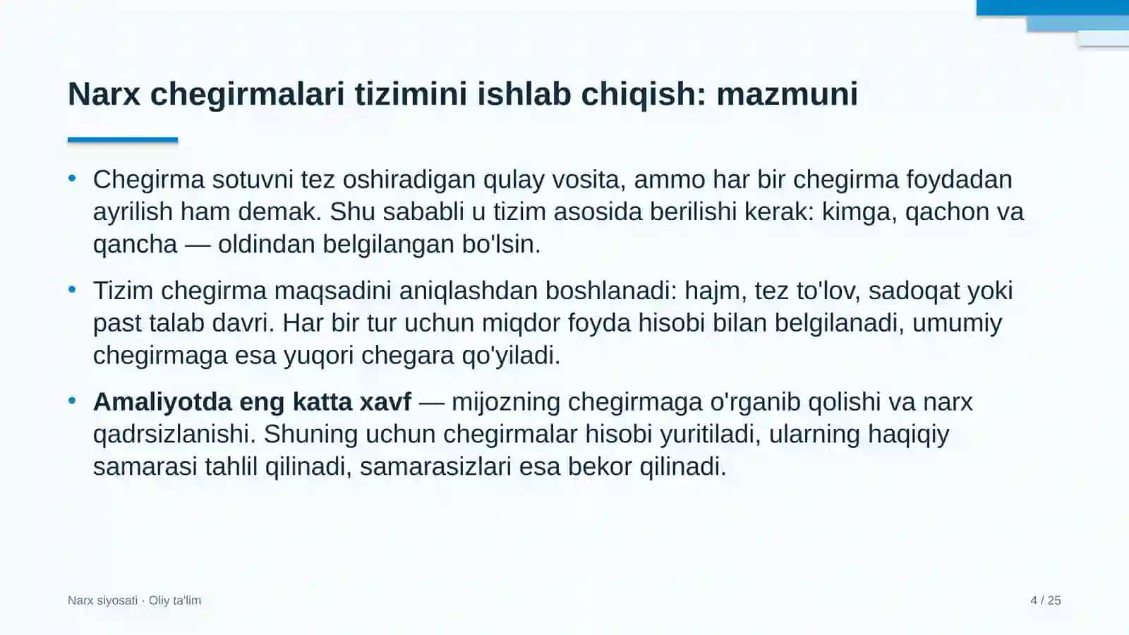 qandolatchilik sexlarida narx chegirmalari tizimini ishlab chiqish 1713 4