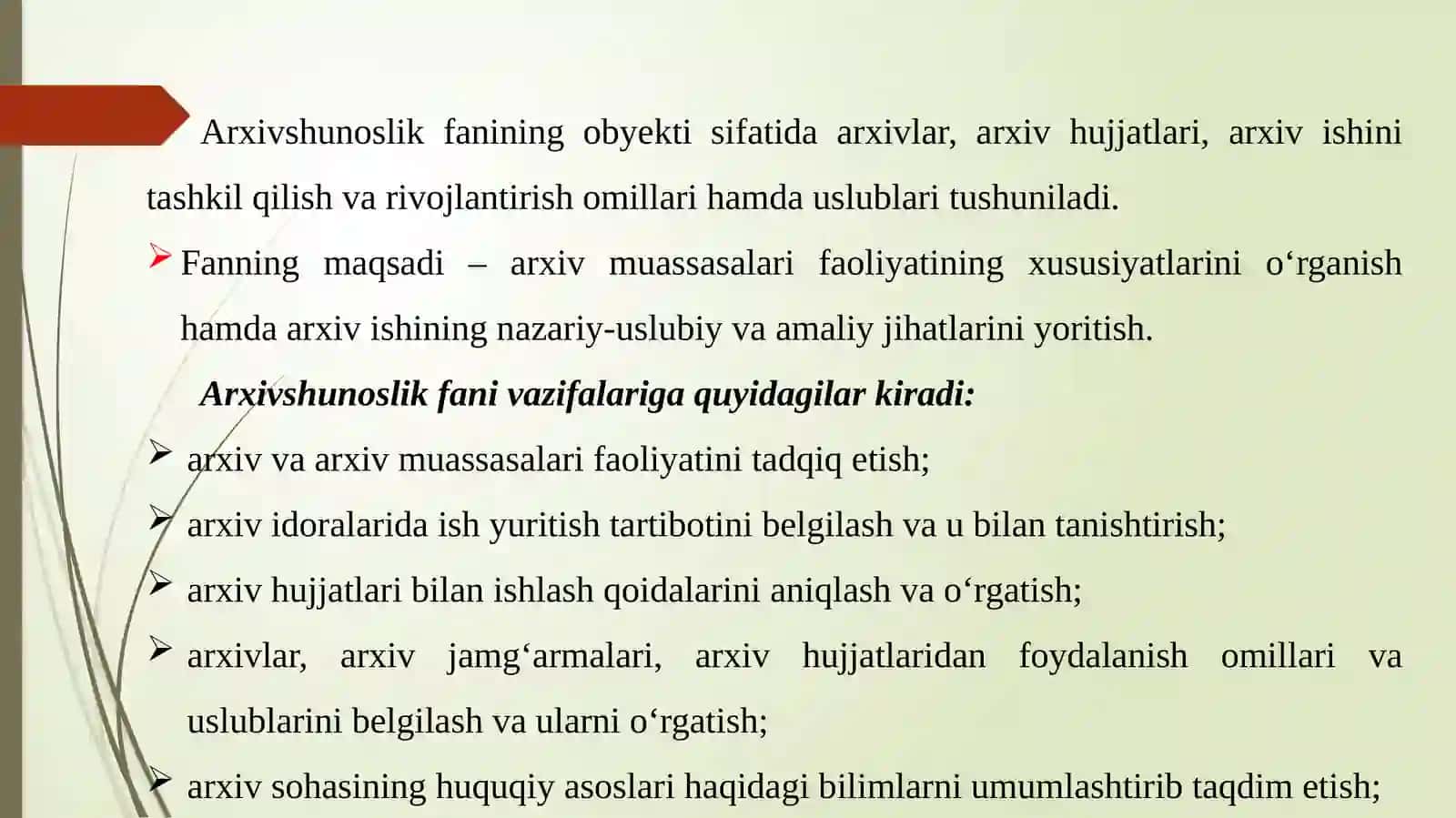 Arxivshunoslik Fani 4