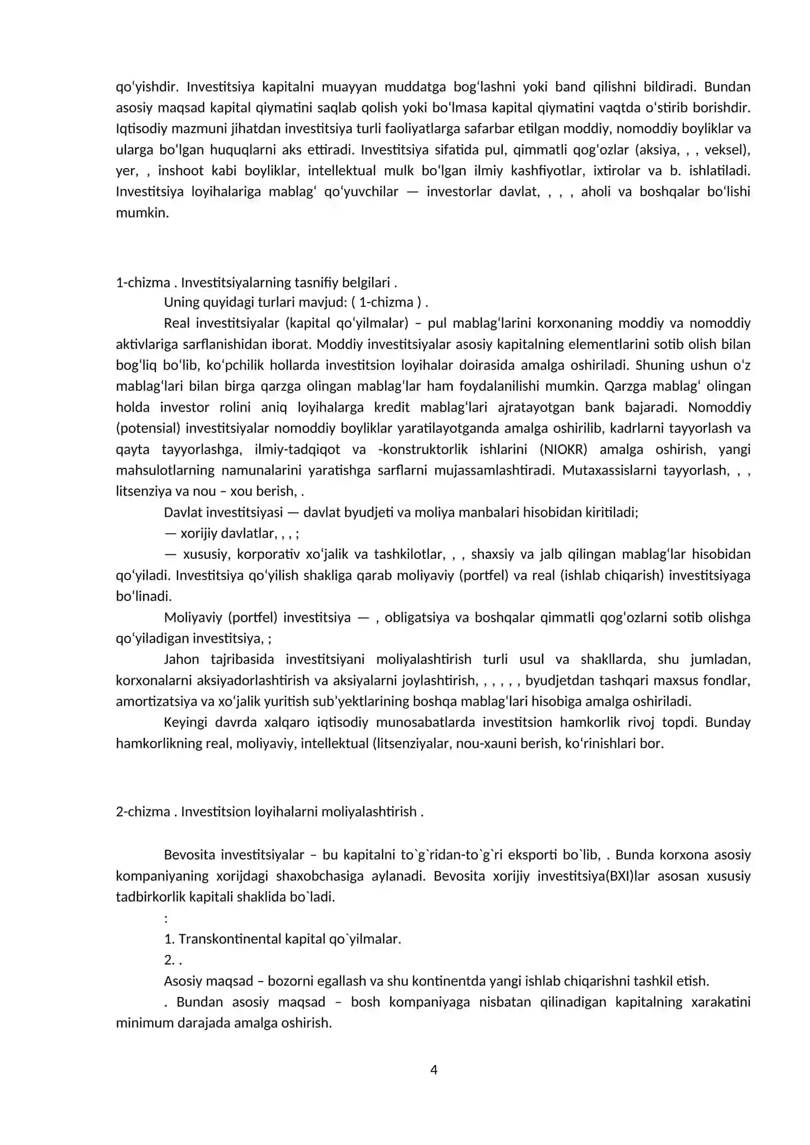 Investitsiyalar va uning darajasini belgilovchi omillar 4